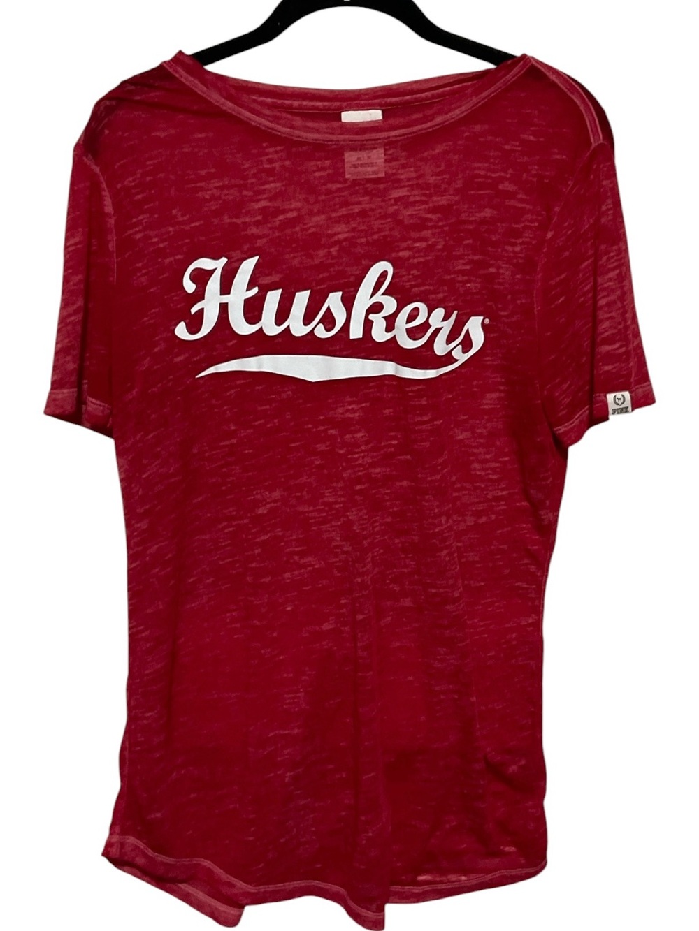 PINK Victoria’s Secret x 5th & Ocean Nebraska Huskers Burnout Tee | XS